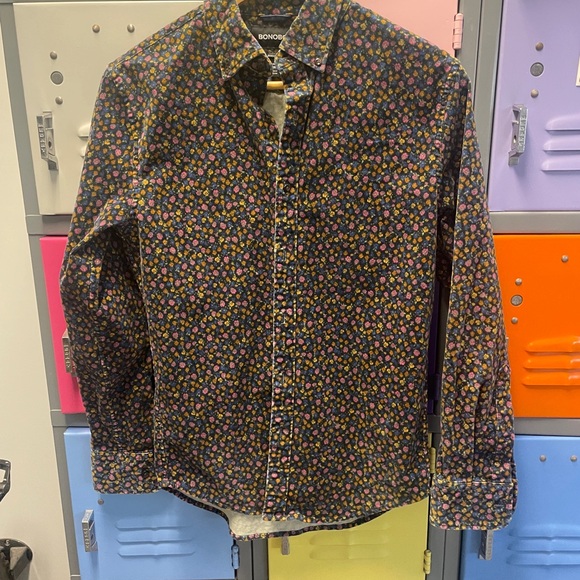Bonobos Other - Bonobos Corduroy Black Button-Down Shirt with Multicolor Floral Print